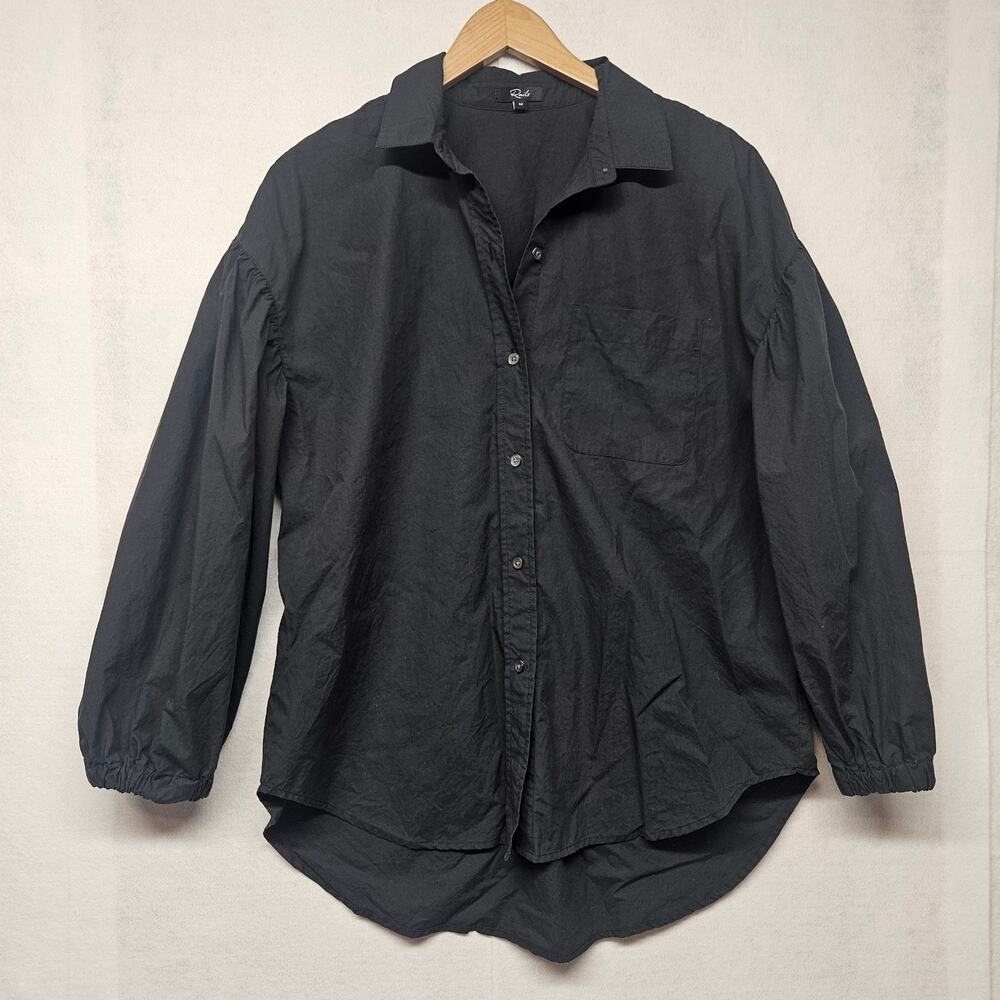 Rails Women’s Black Long Sleeve Button Down Shirt Top Size M Medium